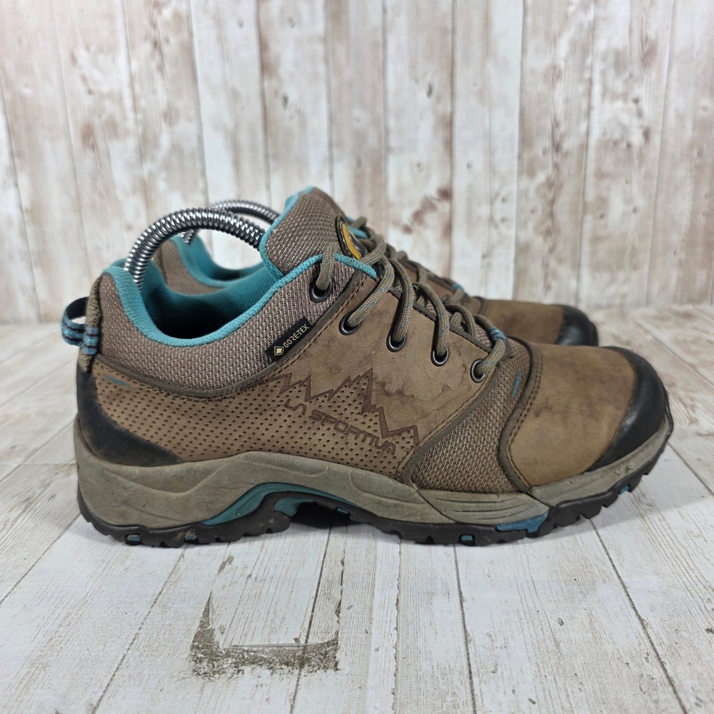 La Sportiva FC Eco 2.0 GTX Womens 8 Brown Teal Gore-Tex Hiking Shoes 2082-C‎